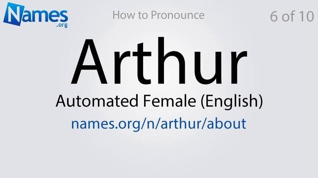 How To Pronounce Arthur