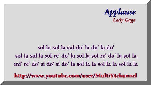 Lady Gaga - Applause - Flauta dulce notas - Partitura - Recorder - Score смотреть онлайн