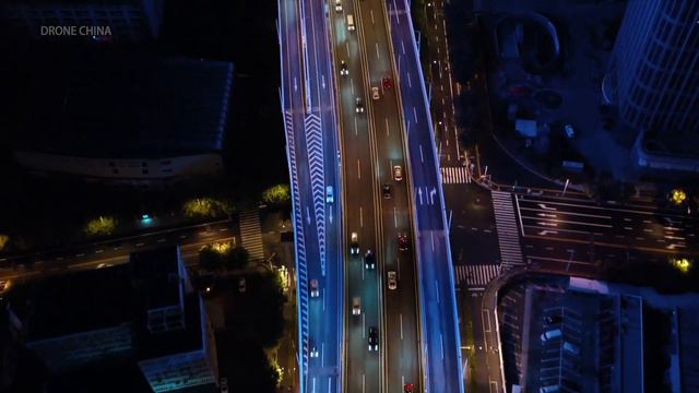 【Shanghai Skyline at Night】Shanghai night view aerial photograph of China смотреть онлайн