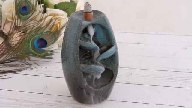 Подставка под стелющиеся благовония Каскад 8х13 см сине - черный градиент Арт. 502955 смотреть онлайн