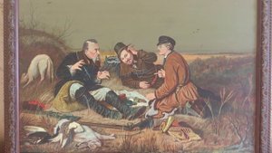 Картина Охотники на привале.Выставлена на продажу.