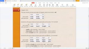 Regular and irregular verbs