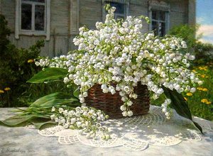 "В них весны очарование..." Ландыши на картинах современных художников.