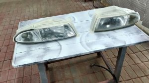 Как покрыть(вскрыть, покрасить) фары лаком, восстановление фар Mitsubishi Carisma.