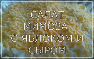 Салат _МИМОЗА_ с яблоком и сыром.  Очень вкусный и нежный салат.