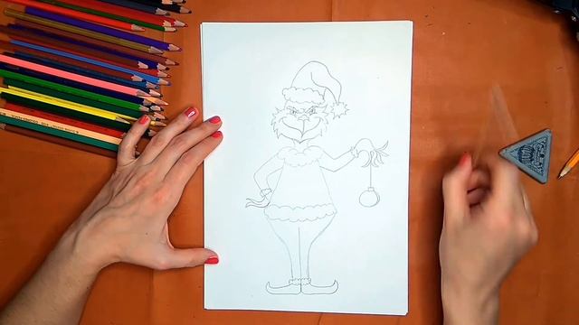 Как нарисовать Гринча. Онлайн-школа рисования "Малевашки"