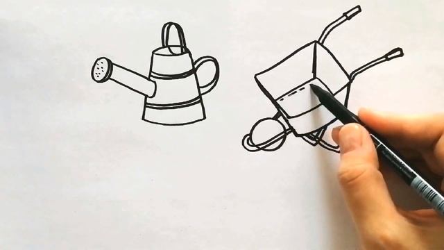 Как нарисовать САДОВЫЙ ИНВЕНТАРЬ / Рисуем инструменты для дачи / How to draw GARDEN TOOLS