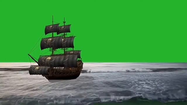 Футаж на зеленом фоне - Пиратский корабль / Футаж для монтажа вашего видео / Green Screen Fottage