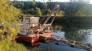 Очистка русла реки Дема.Земснаряд ДГ-1440.14М.