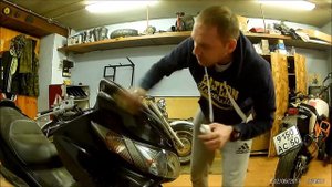 полировка пластика скутера