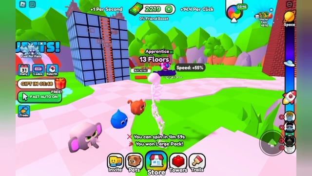 999+? кликов в клик симулятор. Роблокс. смотреть онлайн