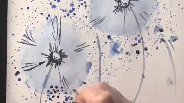 Как нарисовать Одуванчики /УРОК РИСОВАНИЯ /РИСУЕМ ДОМА ПОЭТАПНО смотреть онлайн