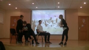 День Учителя. 9 "Б" - Сценка "Школа недалекого будущего"