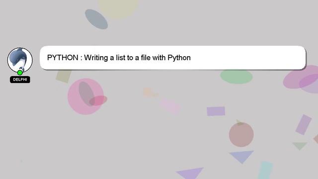PYTHON : Writing a list to a file with Python смотреть онлайн