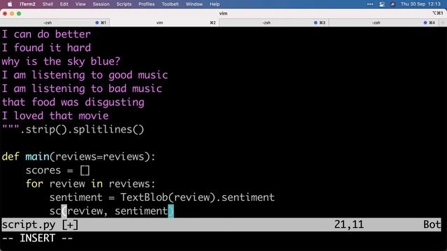 Analyzing review data with Python TextBlob