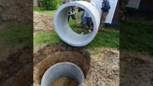 Установка бетонных облегчённых колец