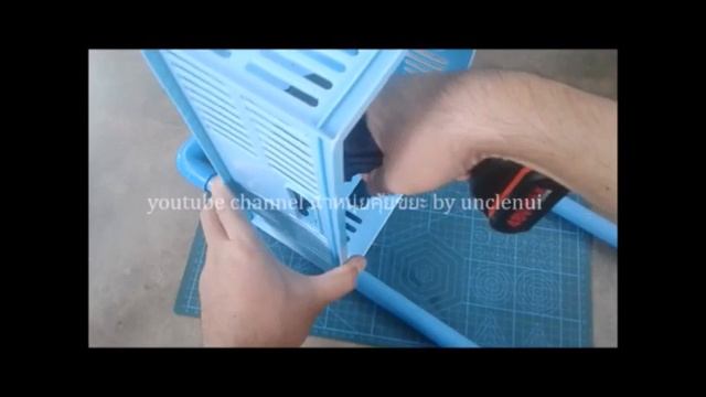 DIYจากตะกร้าพลาสติก ชั้นวางของ diy plastic basket @diybyunclenui смотреть онлайн