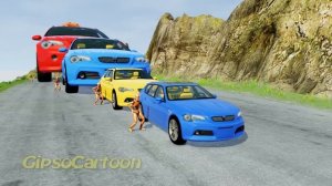 Big & Small Cars vs Double Chain ✅ BeamNG.Drive | GipsoCartoon