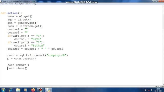 Save data in database using sqlite in python tkinter смотреть онлайн