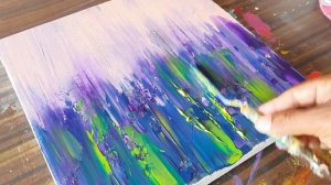 Lavender Field / Simple Floral / Abstract Painting Demonstration / Project 365 days / Day #0362