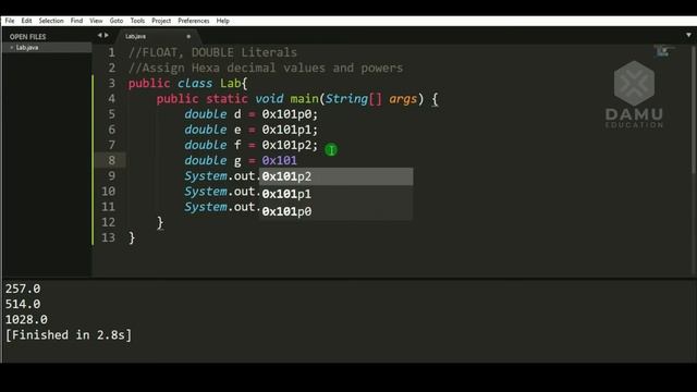 Assign Hexa Decimals with powers to Double #CoreJava | Core Java Program with Output | #DoubleJava