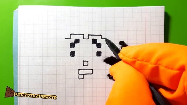 Как Рисовать Персонажа №4 по клеточкам? ? Рисунки по клеточкам с Котом Баюном. смотреть онлайн