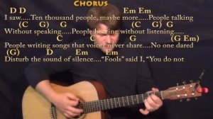 The Sound of Silence (Simon & Garfunkel) Strum Guitar Cover Lesson in Em with Chords/Lyrics