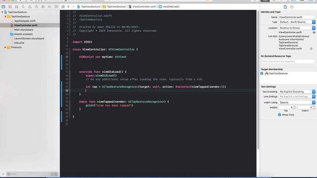 iOS : Swift Tap Gesture Recognizer | UIView and UIImageView Tap Gesture | UITapgesturerecognizer смотреть онлайн
