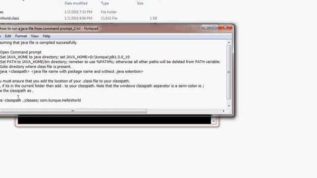 Run java class file from command prompt