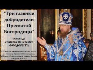 "Три главные добродетели Пресвятой Богородицы". Епископ Венёвский Феодорит.
