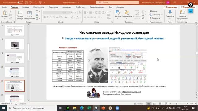 Исходное созвездие в карте Бацзы