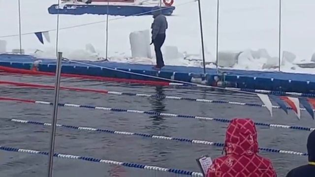 "Кубок Большой Невы 2023" по зимнему плаванию. Заплыв на 100 метров в ледяной воде. #winterswimming
