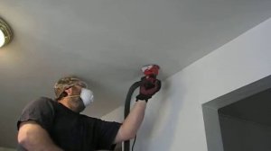 drywall sanding with Milwaukee 5" random orbit palm sander