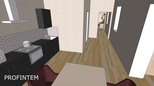 Г-образный дом 9 на 15. Проект одноэтажного дома 9х15м. 2 спальни, терраса. План дома, интерьер. смотреть онлайн