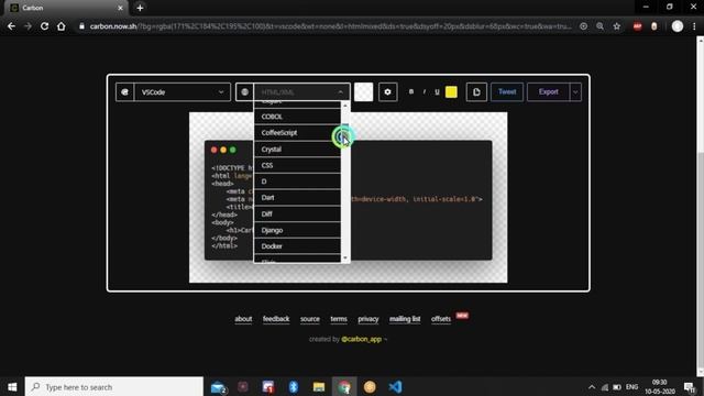 Carbon: VS Code Extension | Edit & Share Beautiful SourceCode Image Anywhere For Free