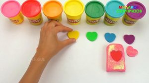 Пластилин Play Doh | Лепим блестящее Мороженое на палочке с Сердечком Радуга из Плей До | Учим Цвет