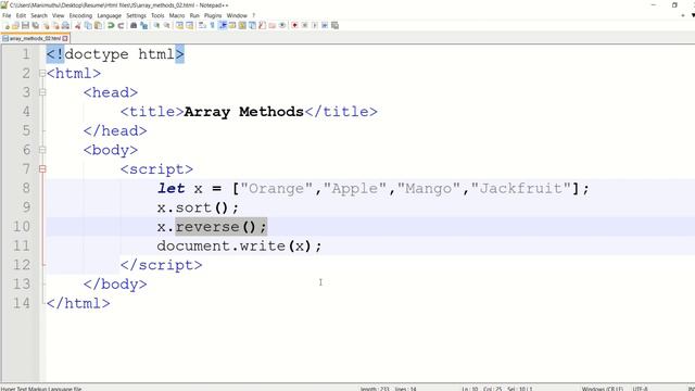 Javascript Tutorial in Tamil | Part - 12 | Array Methods смотреть онлайн