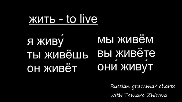 Russian grammar chants #4 - verb conjugation - vervoeging van het werkwoord - жить смотреть онлайн