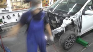 Как поправить лонжероны на Тииде. Body repair after an accident.