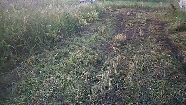 Мульчер для мотоблока в работе