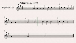 рнп "Как под горкой, под горой"- видеоминусовка для саксофона-сопрано, темп 70