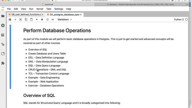 Mastering Python - Performing Database Operations - Perform Database Operations