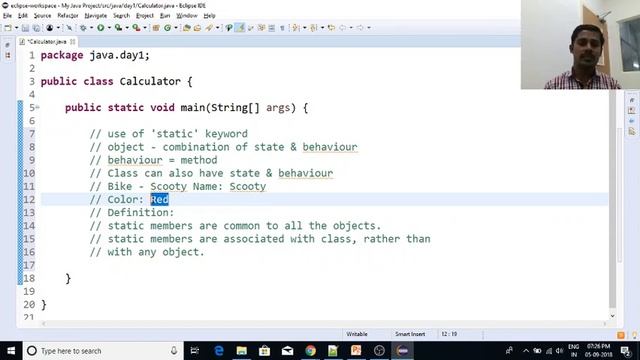 Java in Tamil - 'static' in main method - Java Training in  Chennai - Payilagam