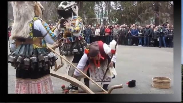 Пляски кукеров в г. Ямбол Болгария! Веселый праздник! смотреть онлайн