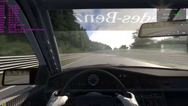 Assetto Corsa - Nordshleife, Mercedes E190 Evo II, Dream Pack 1, 9.30h, mid clear смотреть онлайн