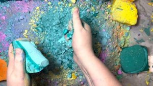 32 Soft Dyed Chalk Block Crush | Celebration Part 2 | Oddly Satisfying | ASMR