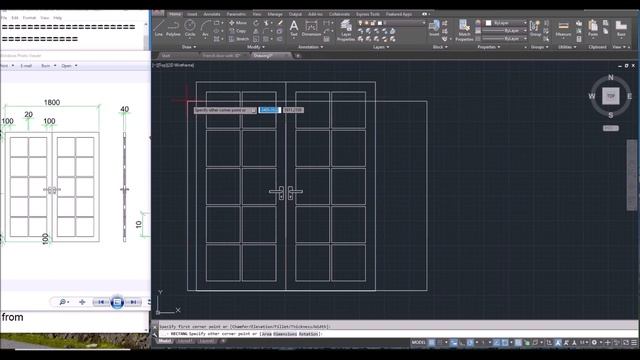 AutoCAD tutorial Draw 2D 3D French Door смотреть онлайн