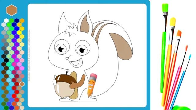 Draw Squirrel For Kids / Рисовать Белку Для Детей / Bolalar uchun sincap chizish смотреть онлайн