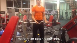 Сгибание штанги на бицепс, w гриф