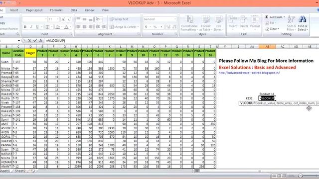 Microsoft Excel Vlookup and Match Function to find Row wise and Column wise data - Part 4 смотреть онлайн